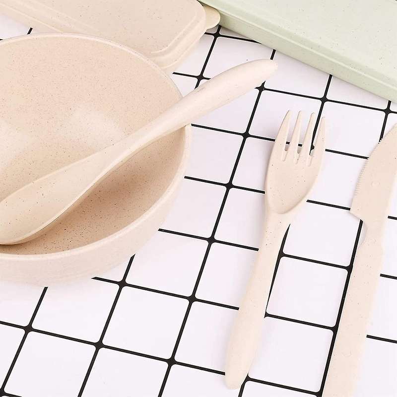 4pcs Reusable Plastic Spoon Cutlery, Portable Camping Cutlery(blue)