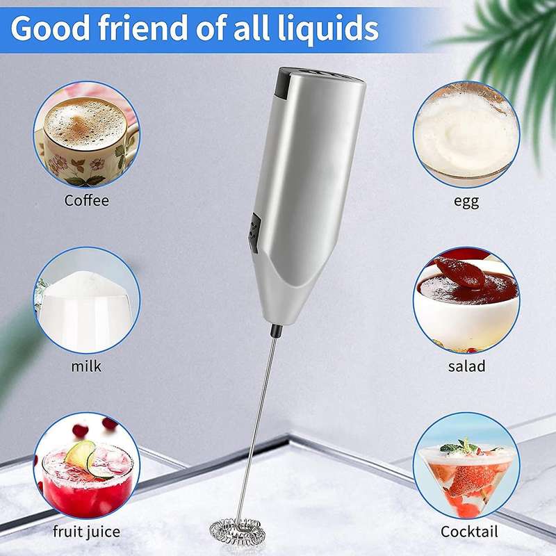 Milk Frother Quiet Hand Held Frother Whisk High Powered Mini Blender