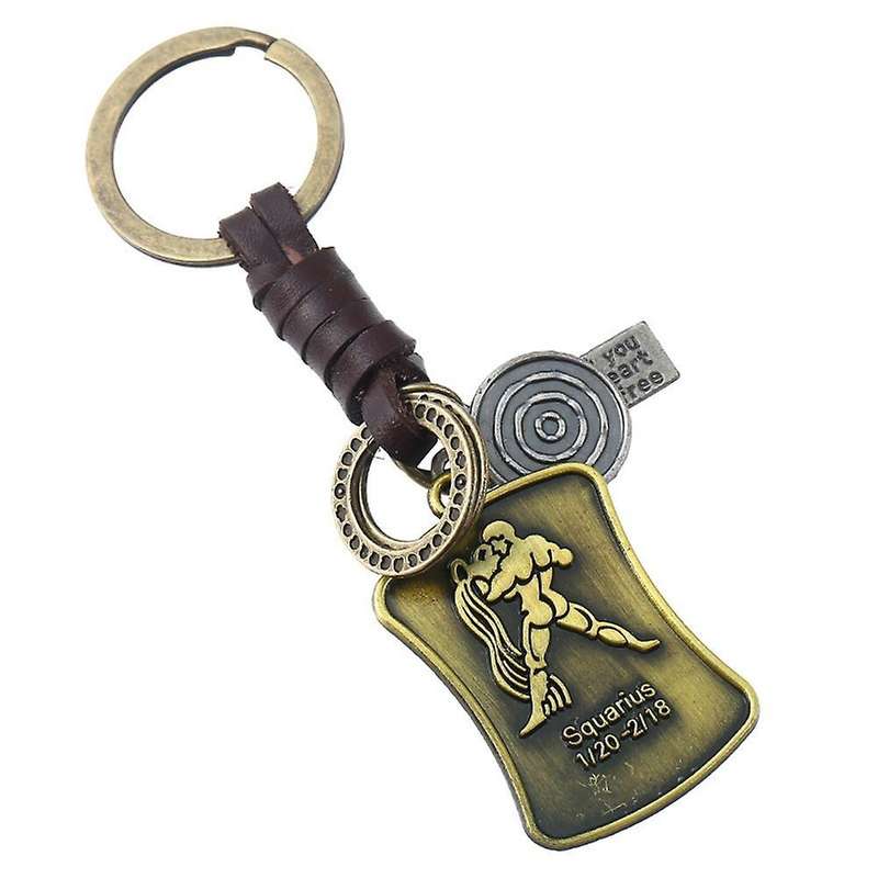 Keychains Constellation Tag Key Pendant Retro Key Chain (aquarius)