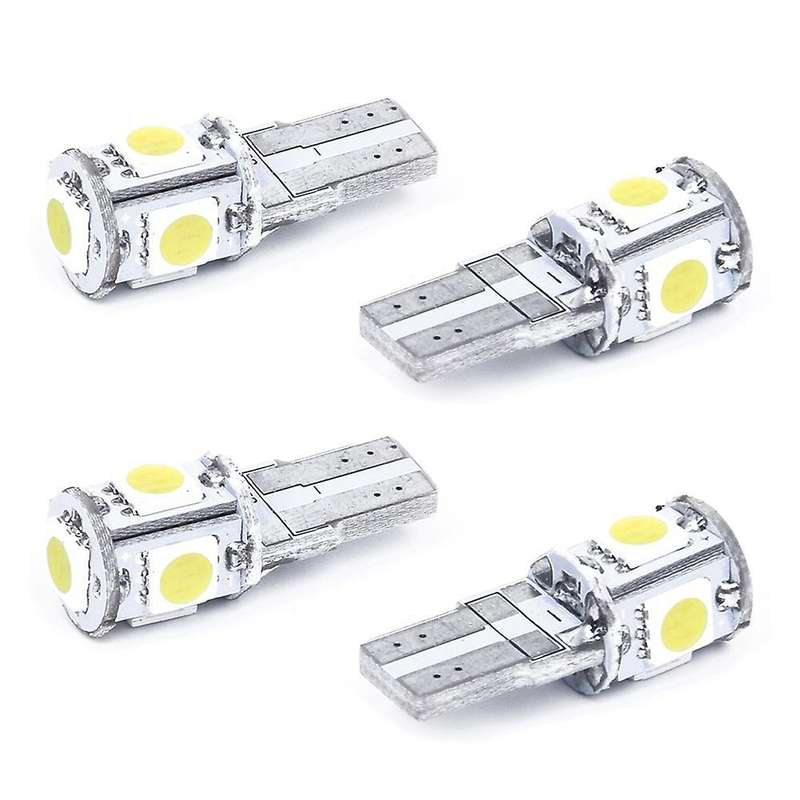 4 X Bulb W5w T10 5 Led Smd White Xenon Night Light Lamp Car Odb