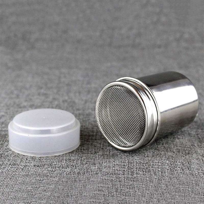 Stainless Steel Powder Drum Fancy Coffee Powder Spreader with Lid