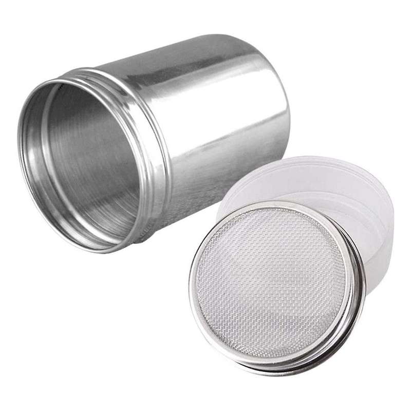 Stainless Steel Powder Drum Fancy Coffee Powder Spreader with Lid