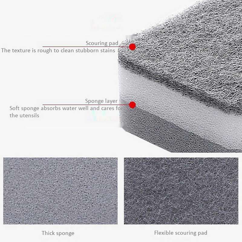 Highly Efficient Scouring Pad Kitchen Rags Strong Decontamination