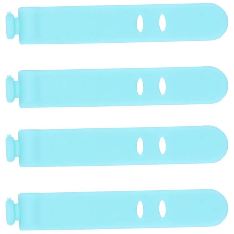 4pcs Silicone Strap Earphone Storage Tape Power Line Cable Green