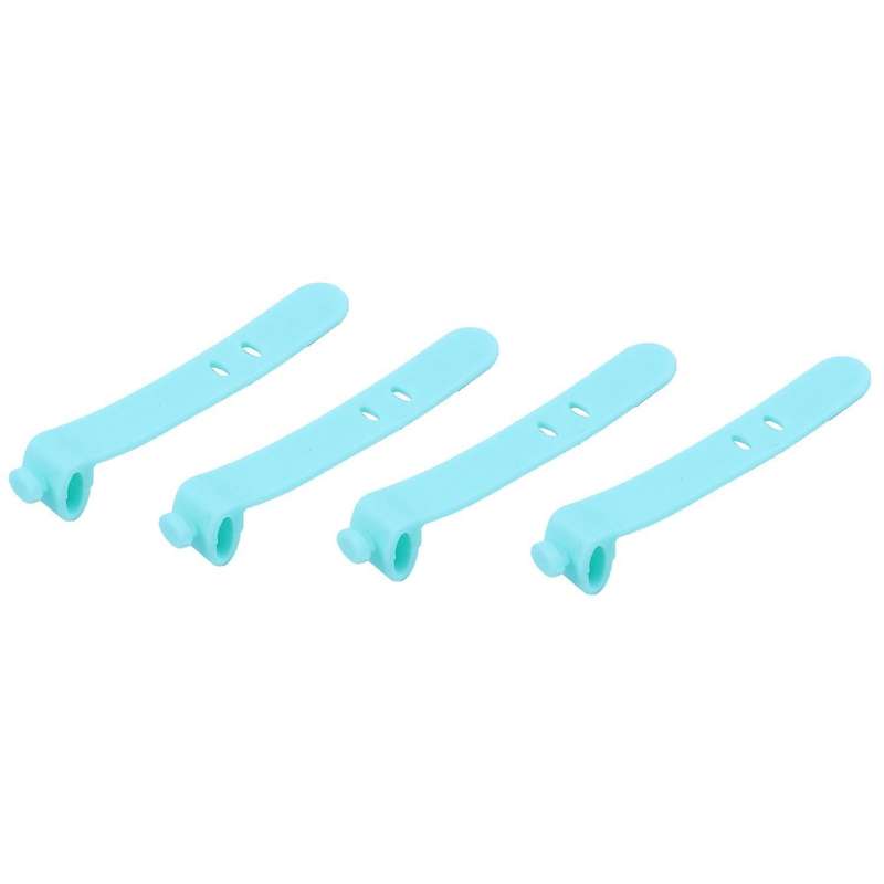 4pcs Silicone Strap Earphone Storage Tape Power Line Cable Green