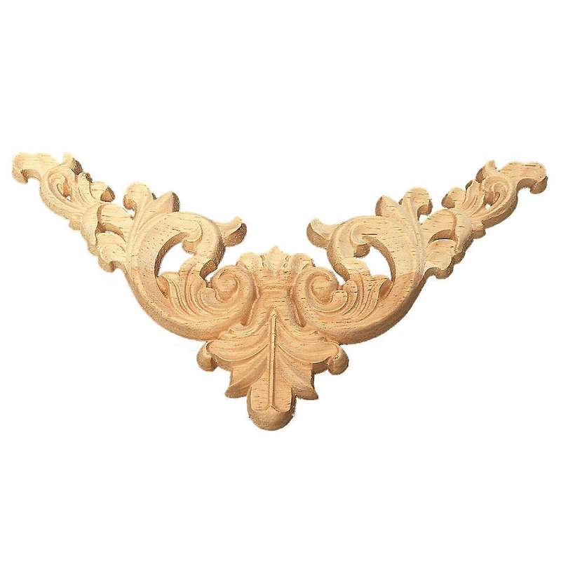 8x8cm Wood Carved Corner Onlay Applique Craft Unpainted Home Dcor