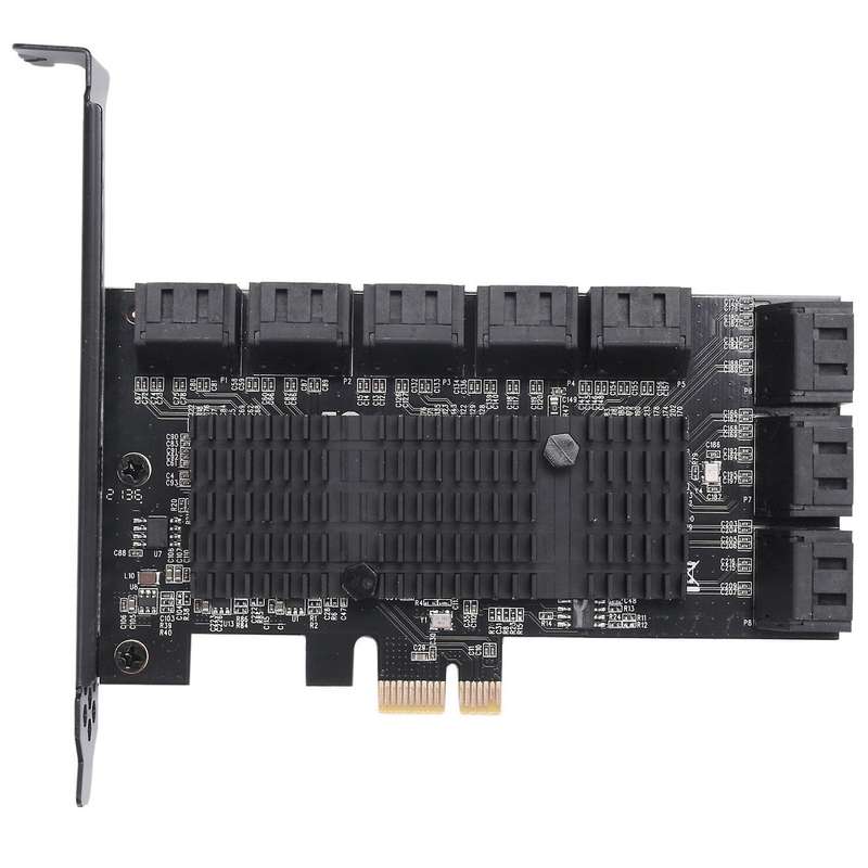Pcie to 16-port Sata3.0 6g Expansion Card Supports 16 Sata Cables(1x)