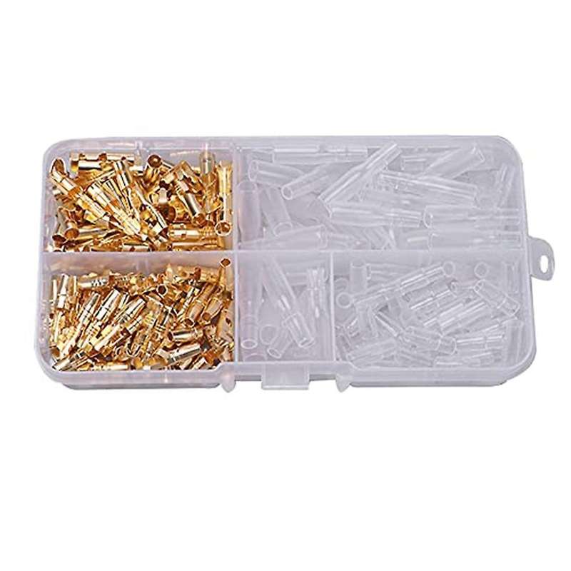 200pcs 3.9mm Brass Male and Female Terminals Wire Connector Golden