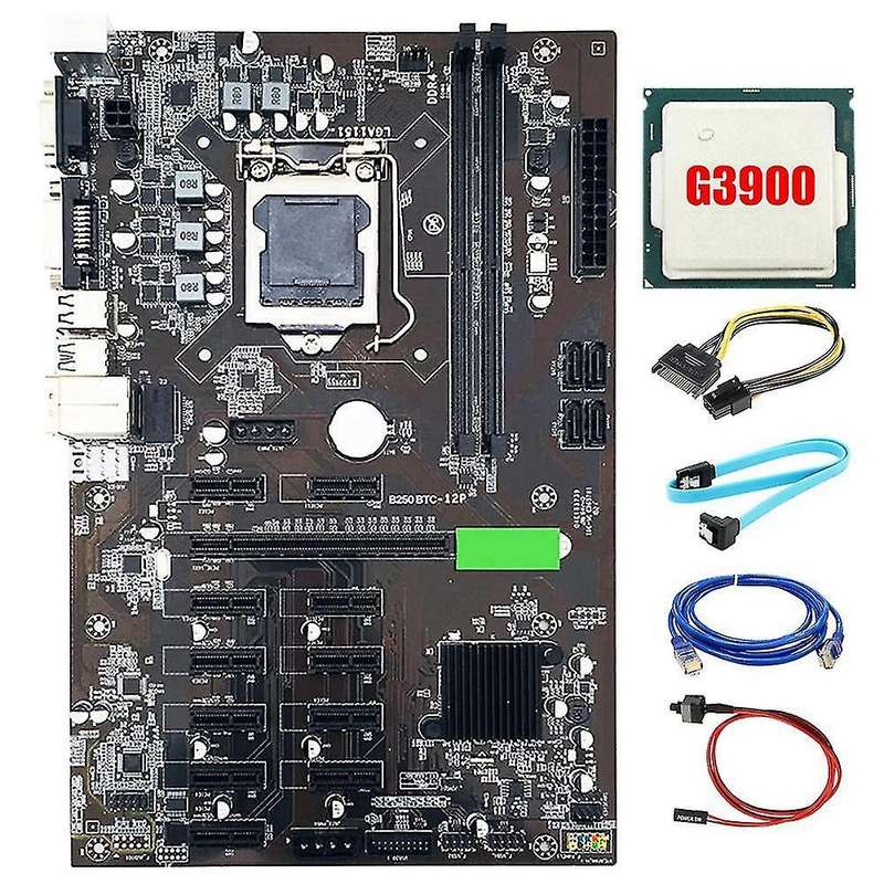 B250 Btc Motherboard Kit 12 Gpu Lga1151 Ddr4 Sata 3.0