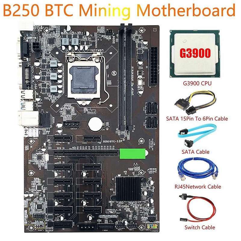 B250 Btc Motherboard Kit 12 Gpu Lga1151 Ddr4 Sata 3.0