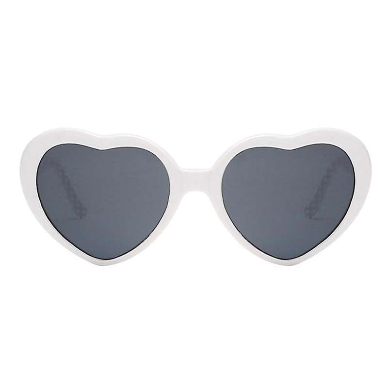 Heart Shape Light Sunglasses for Women Girls Kids Party (white)