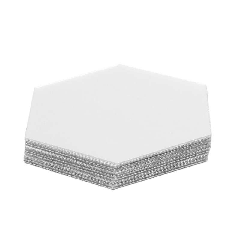 24pcs 3d Modern Mirror Geometric Hexagon Acrylic Wall Sticker Decor