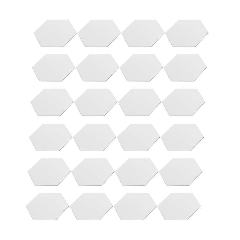 24pcs 3d Modern Mirror Geometric Hexagon Acrylic Wall Sticker Decor