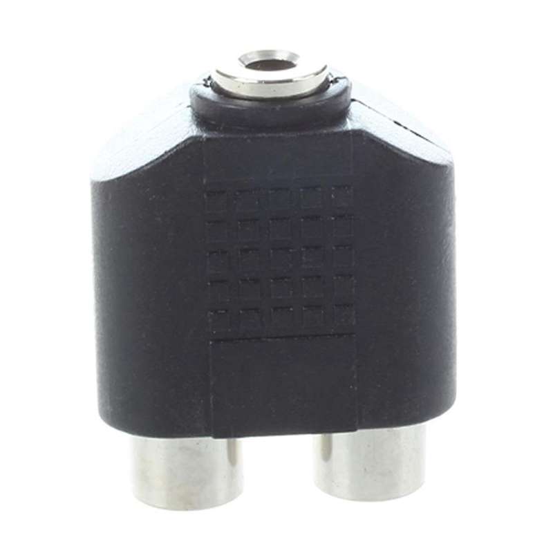 3.5mm Female Jack to Dual Rca Female Phono Adapter Connector