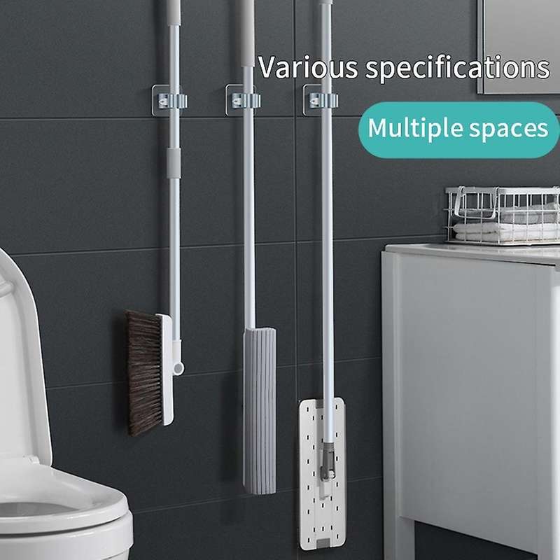 Household Storage Rack Bathroom Suction Pipe Hook Mop Rack White