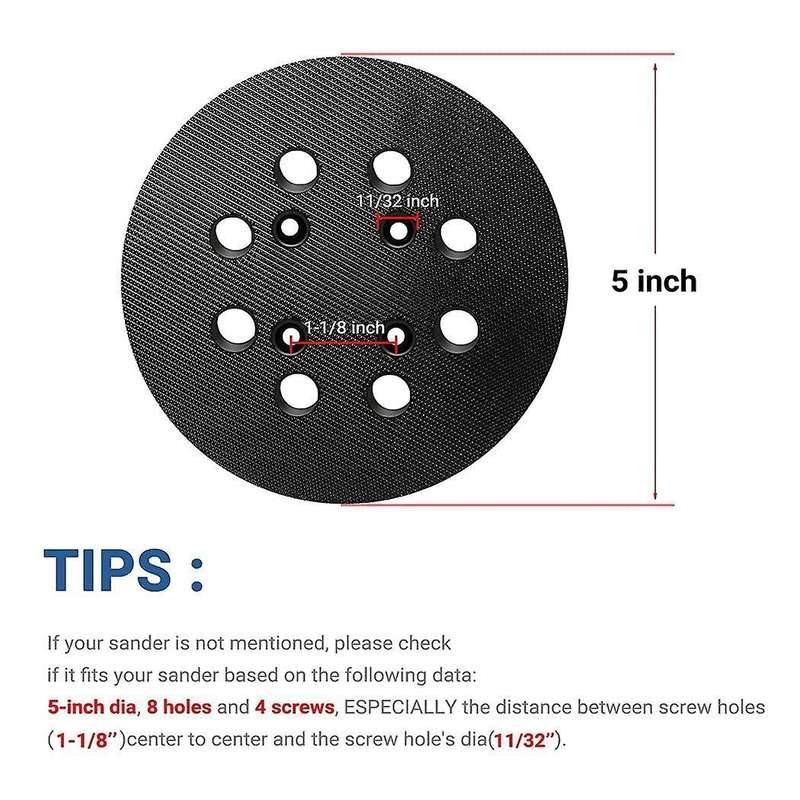 5 Inch 8 Hole Hook Replacement Pad for Rigid, Fit for Ridgid