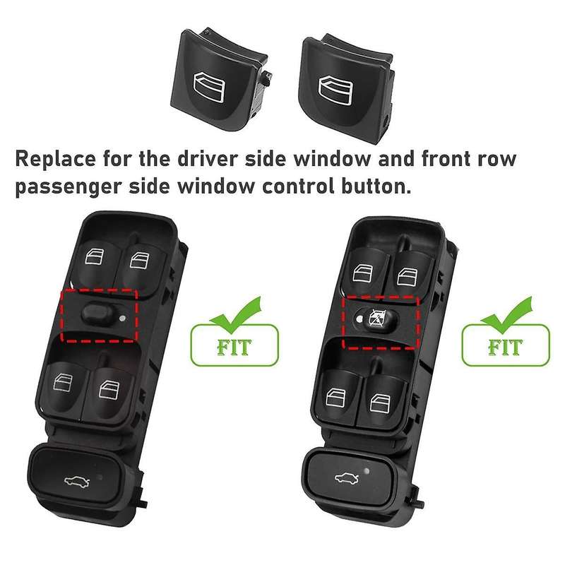 For W203 W208 C Clk Class Front Left+right Window Switch Button Caps