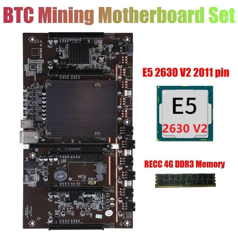 X79 H61 Btc Mining Motherboard Lga 2011 5xpcie Support 3060 3070 3080