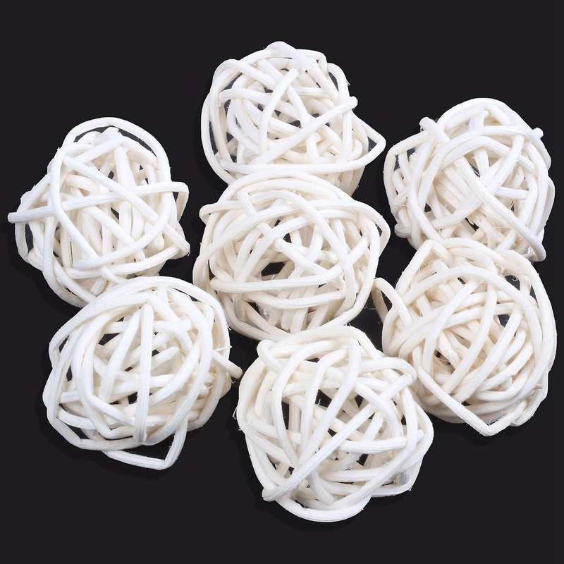 12 Pcs 3cm Rattan Wicker Ball for Wedding Decoration White
