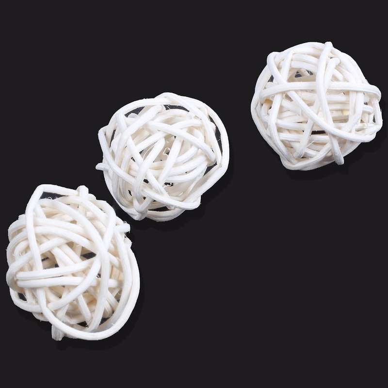 12 Pcs 3cm Rattan Wicker Ball for Wedding Decoration White