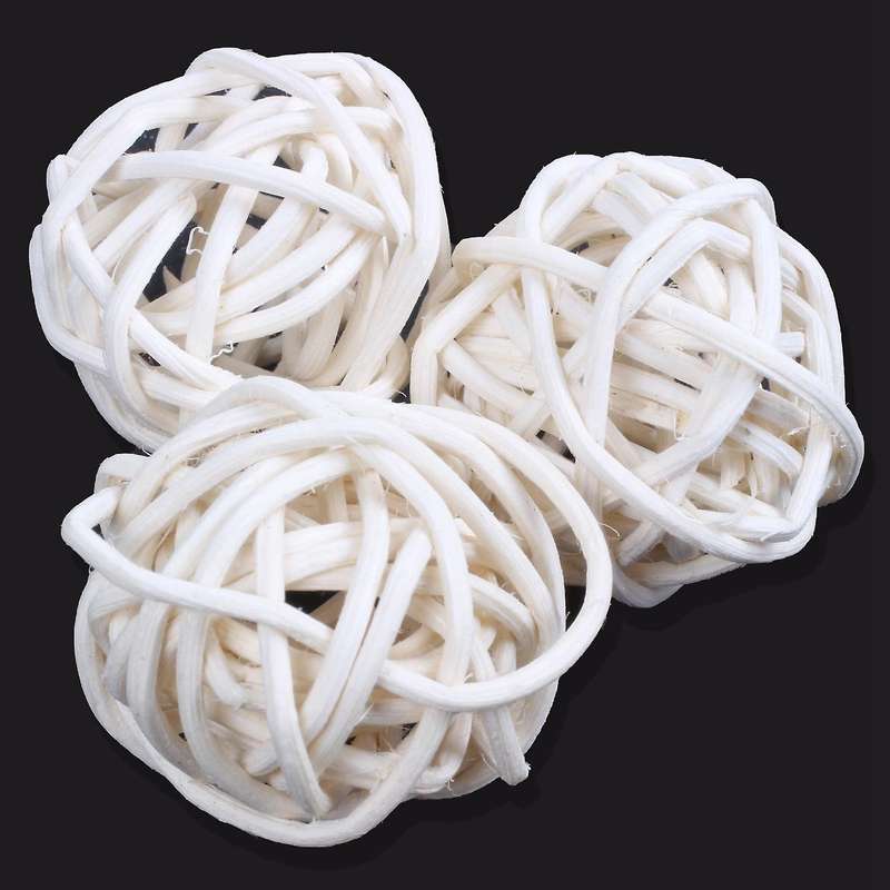 12 Pcs 3cm Rattan Wicker Ball for Wedding Decoration White