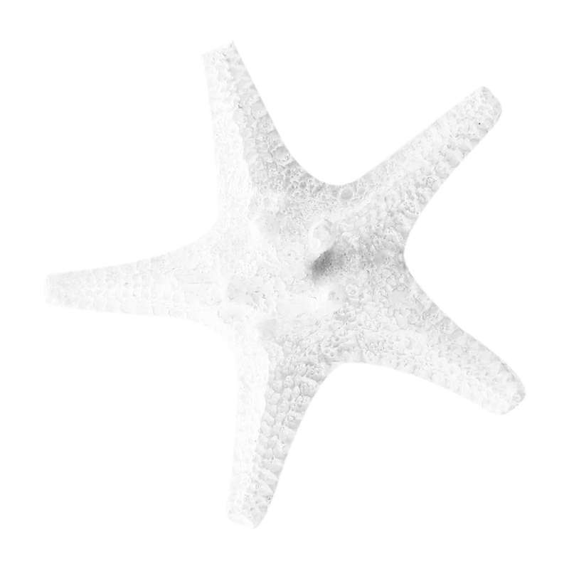 3pcs Resin Starfish Tropical Ornament Sea Star Decoration(white)