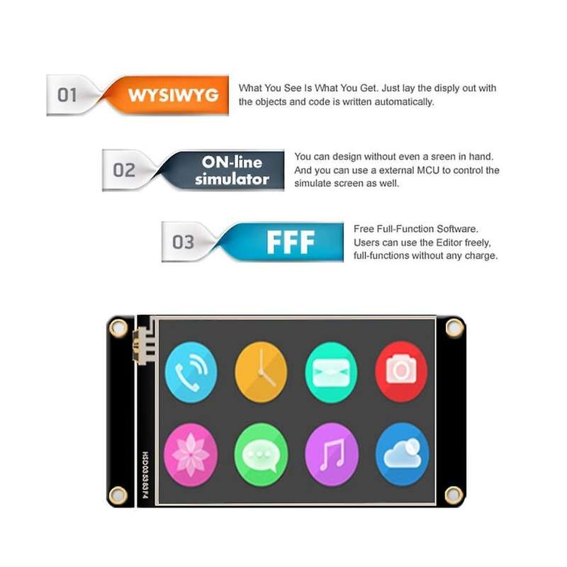 Lcd Press Screen for Nextion Nx4832k035 Hmi Usrt Tft Lcd 3.5-inch