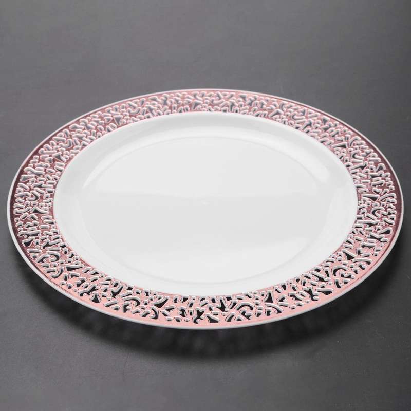 1 Sets Of Rose Gold Disposable Tableware Set Cup Plastic Plate Table