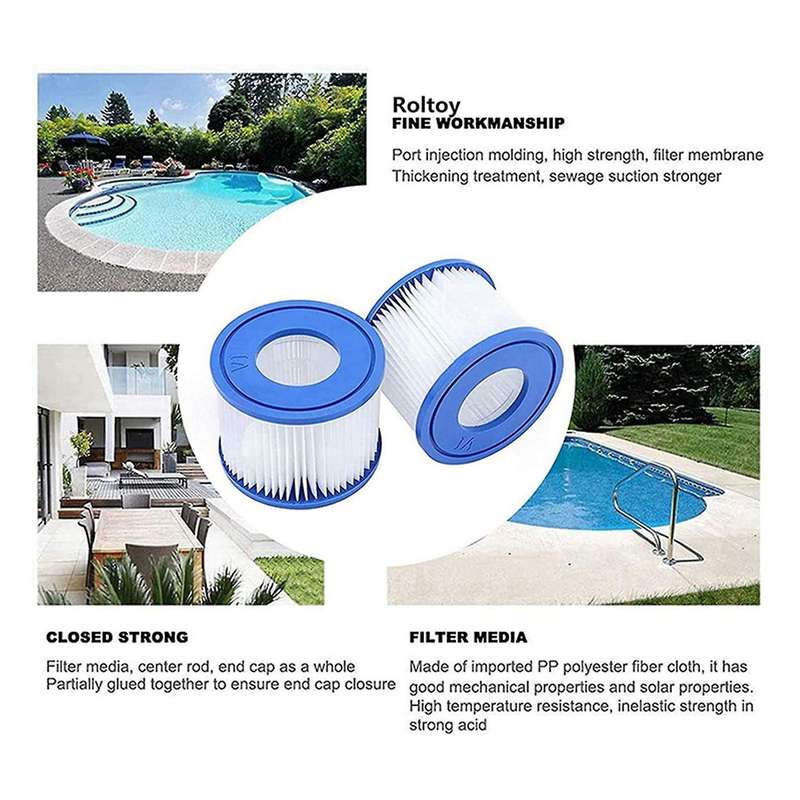 6pcs Pool Filter,for Bestway Spa Filter Pump Cartridge Type Vi