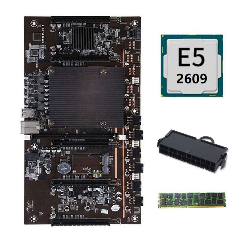 X79 Btc Miner Motherboard with E5 2609 Cpu+recc 4g Ddr3 Ram+24 Pins