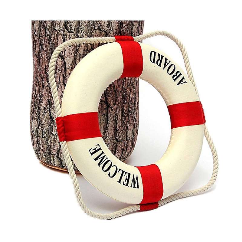 Foam Nautical Life Lifebuoy Wall Hanging Home Decoration Red 14cm