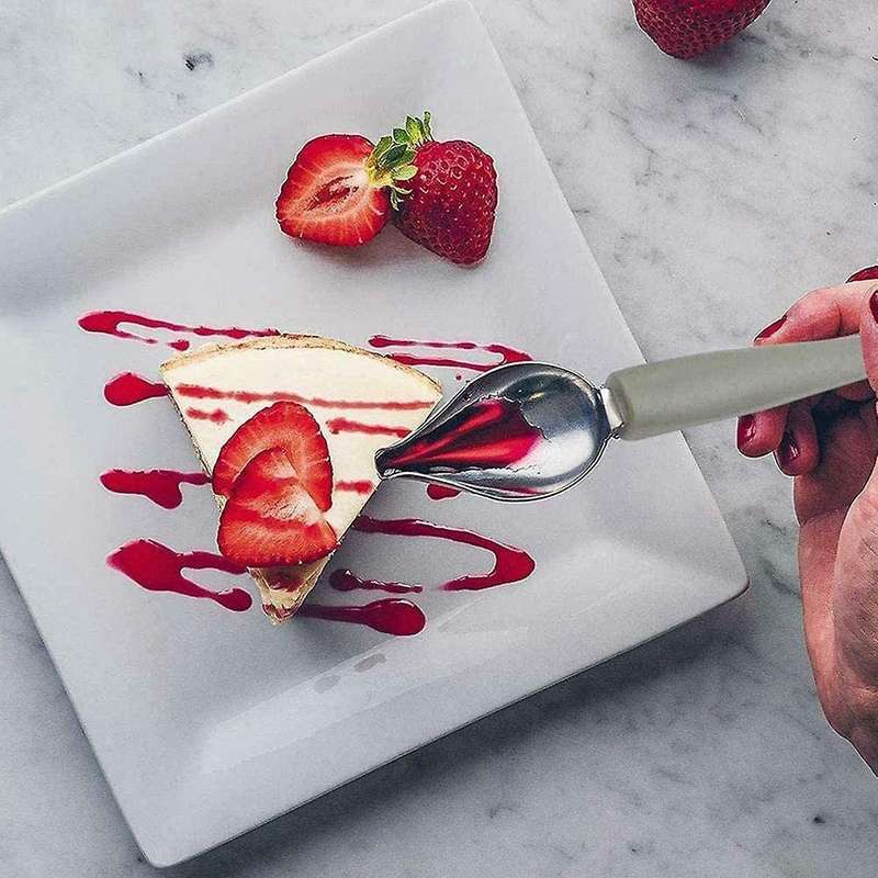 Culinary Drawing Decorating Spoon Set, 2 Pcs Saucier Drizzle Spoons