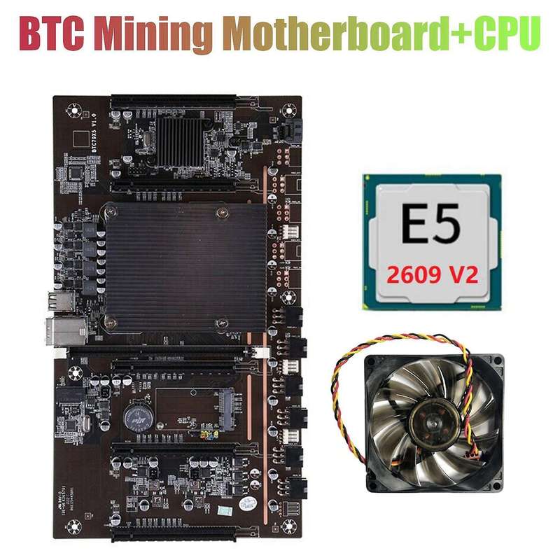 X79 H61 Btc Miner Motherboard with E5 2609 V2 Cpu+cooling Fan
