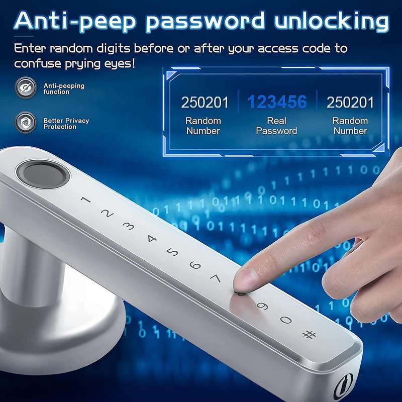 Smart Door Lock, Fingerprint Door Lock with Tuya App Wifi Control