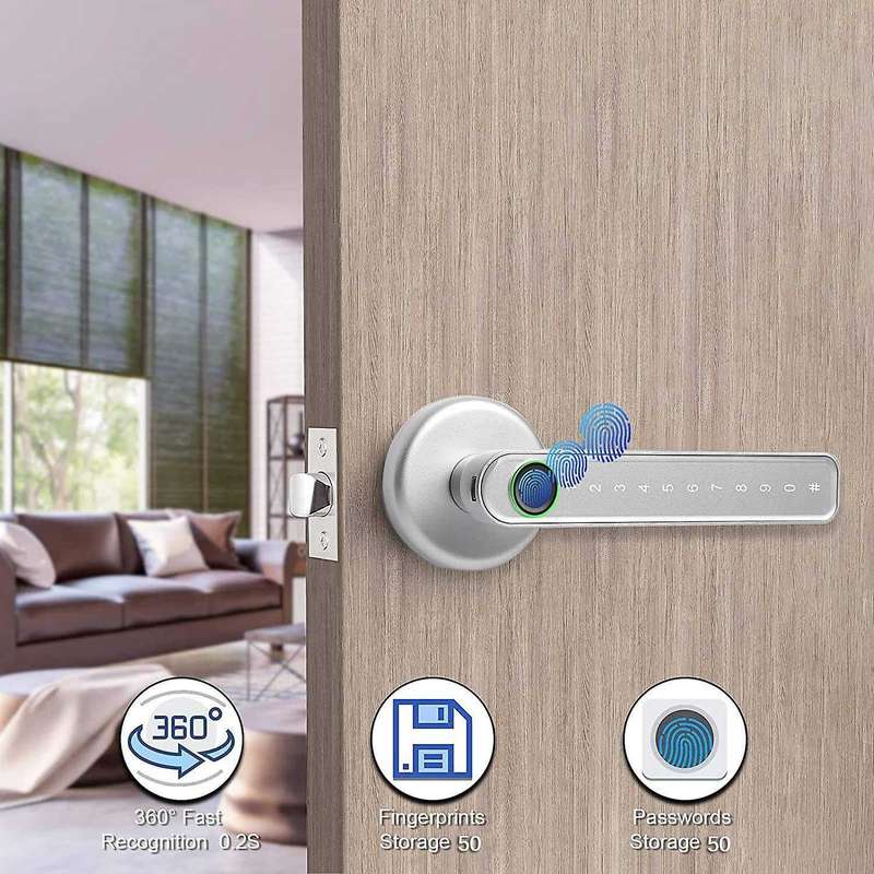 Smart Door Lock, Fingerprint Door Lock with Tuya App Wifi Control