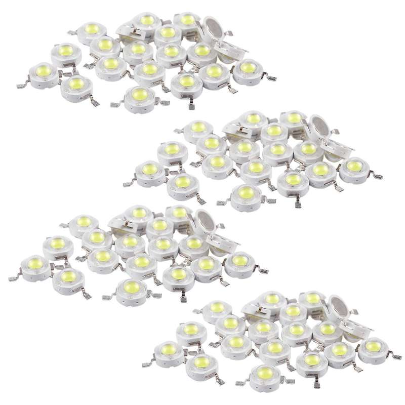 20 Pcs High Power 2 Pin 3w White Led Bead Emitters 170-190lm 6000k
