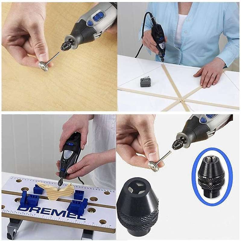 4pcs Quick Change Chuck Keyless Drill Chuck for Dremel Tool 0.4-3.2mm