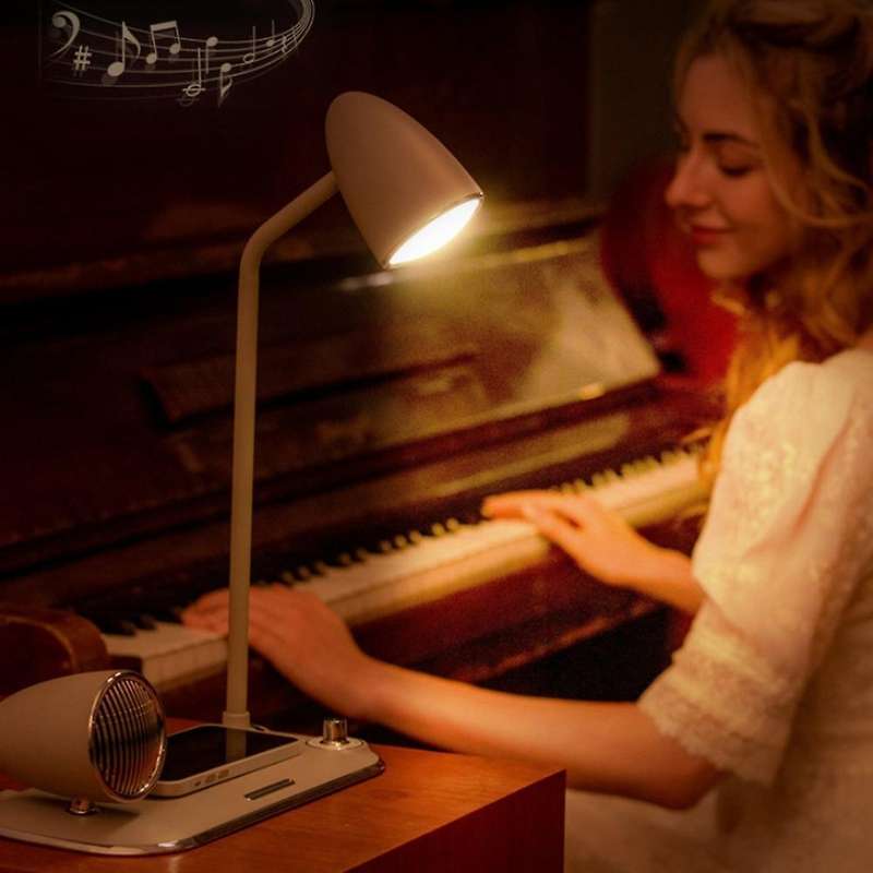 Led Desk Lamp with Wireless Charging ,dimmable ,bluetooth Speaker