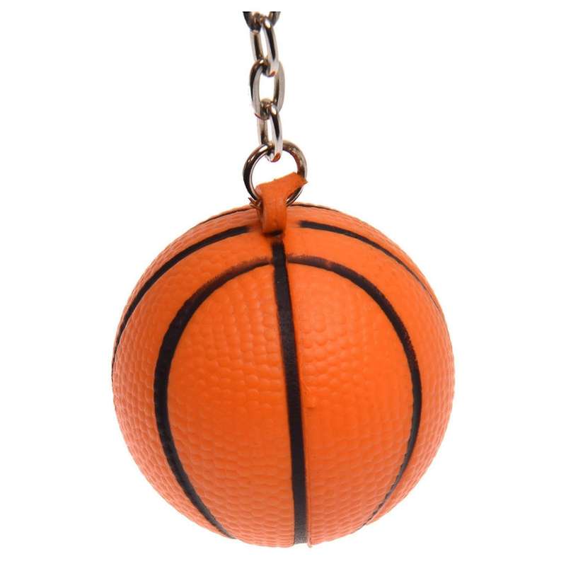 Orange Basketball Shape Decor Charm Key Chain Split Keyring
