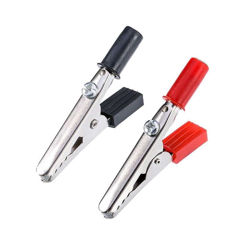 20 Pieces 45 Mm Plastic Handle Metal Alligator Clips (black and Red)