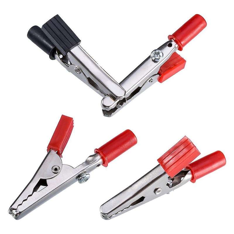 20 Pieces 45 Mm Plastic Handle Metal Alligator Clips (black and Red)