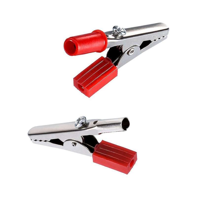 20 Pieces 45 Mm Plastic Handle Metal Alligator Clips (black and Red)