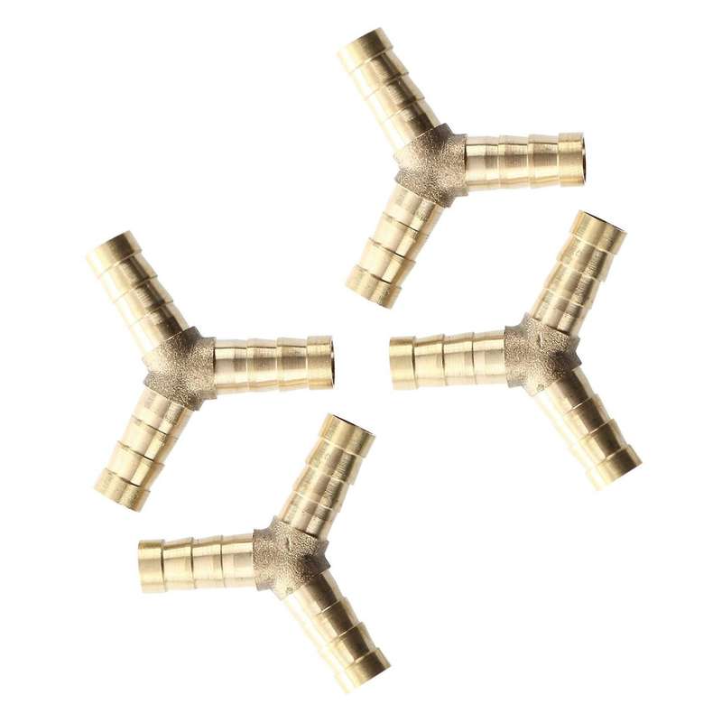 2 X Brass Y Style 3 Ways Hose Barb Connectors Adapters for 8mm Tubing