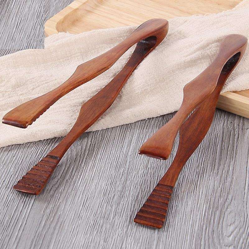 Cooking Kitchen Tongs Food Bbq Tool Cake Wooden Clip Home 2pcs