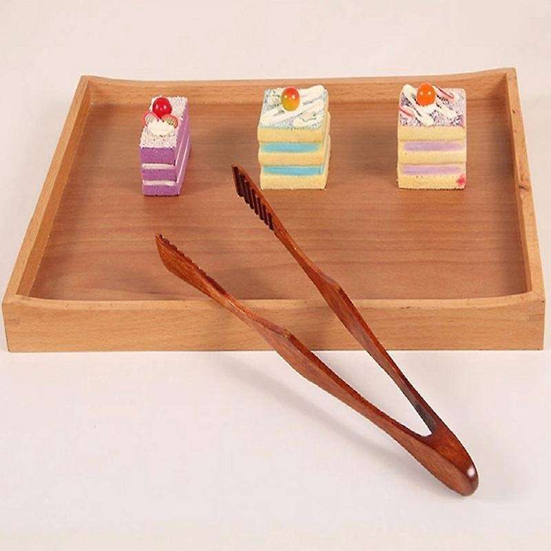 Cooking Kitchen Tongs Food Bbq Tool Cake Wooden Clip Home 2pcs