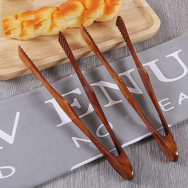 Cooking Kitchen Tongs Food Bbq Tool Cake Wooden Clip Home 2pcs