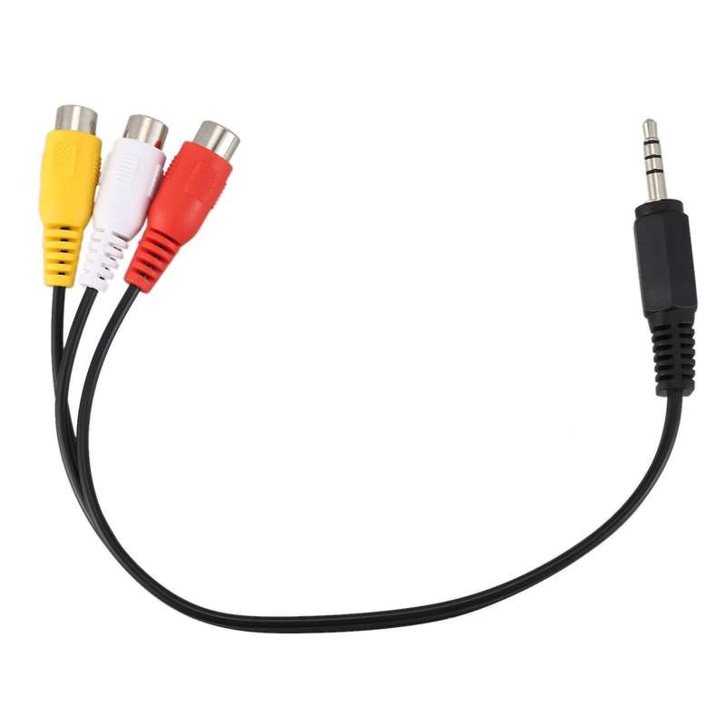 3.5mm Male Plug to 3 Rca Female Audio Video Av Cable 22cm