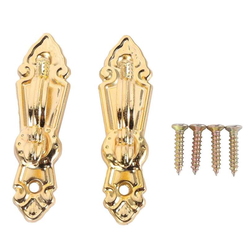 Screw Mount Curtain Tassel Tie Back Tieback Wall Hooks 2pcs Gold Tone