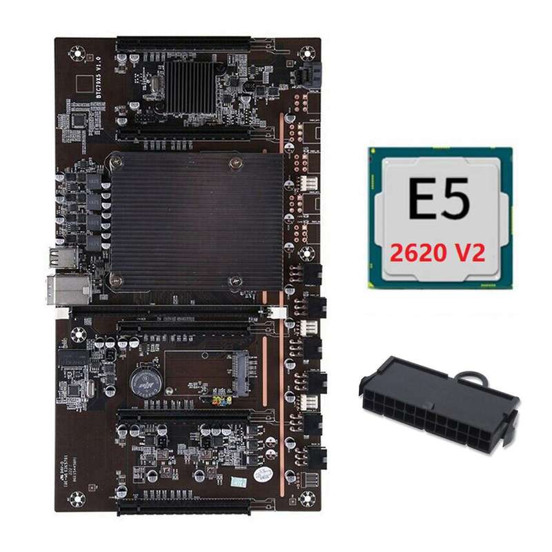 H61 X79 Btc Miner Motherboard E5 2620 V2 Cpu+24pins Power Connector