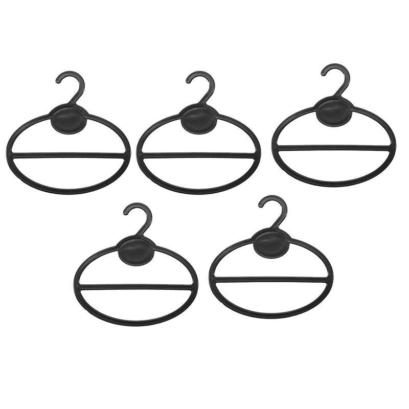 5x Scarf Shawl Oval Plastic Hangers Black 13.5cm12.5cm13.5cmx1.9cm